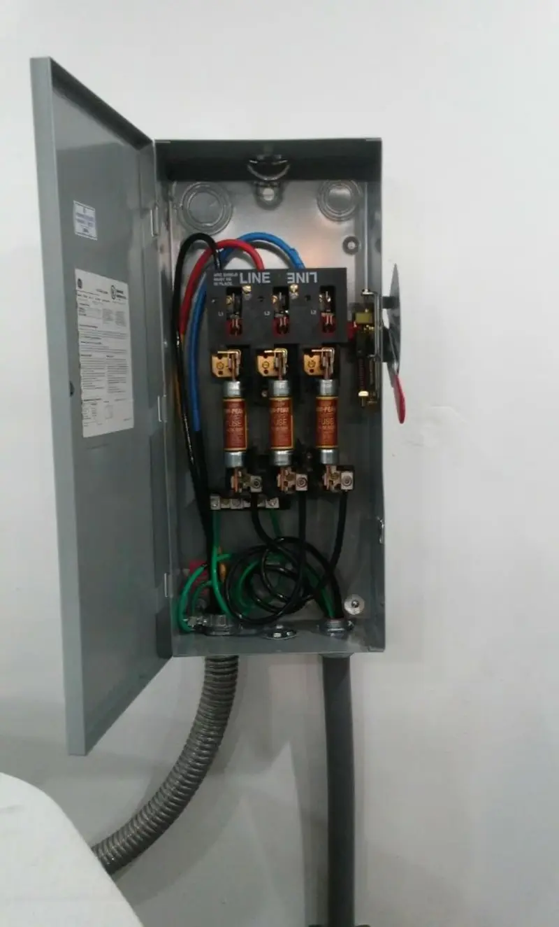 Three-phase disconnect switch installed for Electrical Wiring & Rewiring in Calabash